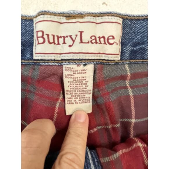 VTG. 90s Burry Lane Jeans‎ Womens 16 Plaid Flannel Lined High Rise Outdoors Camp - Picture 4 of 9
